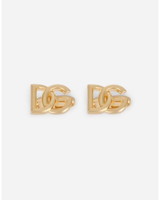 Dolce & Gabbana White Cufflinks With Dg Logo for men