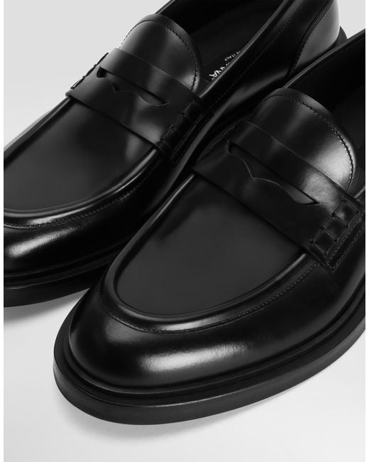 Dolce & Gabbana White Brushed Calfskin Loafers for men