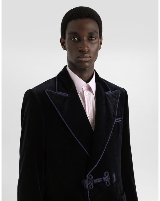 Dolce & Gabbana Blue Double-Breasted Sicilia-Light Jacket for men