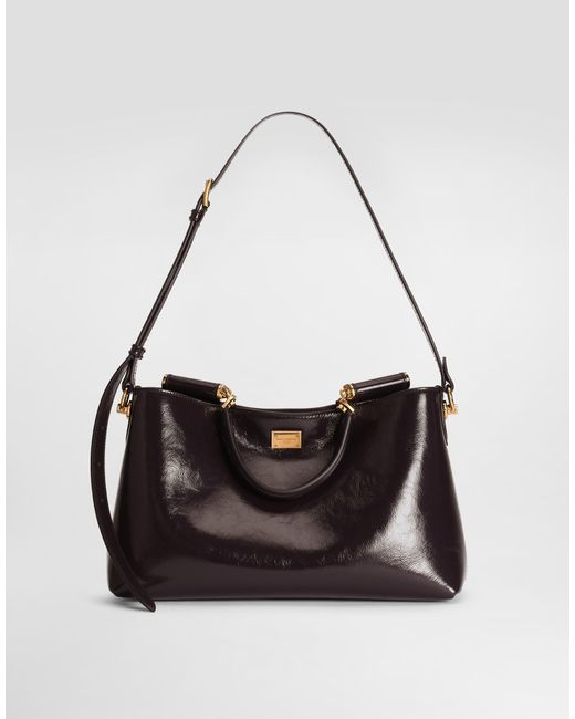 Dolce & Gabbana Black Medium Vittoria Calfskin Handbag