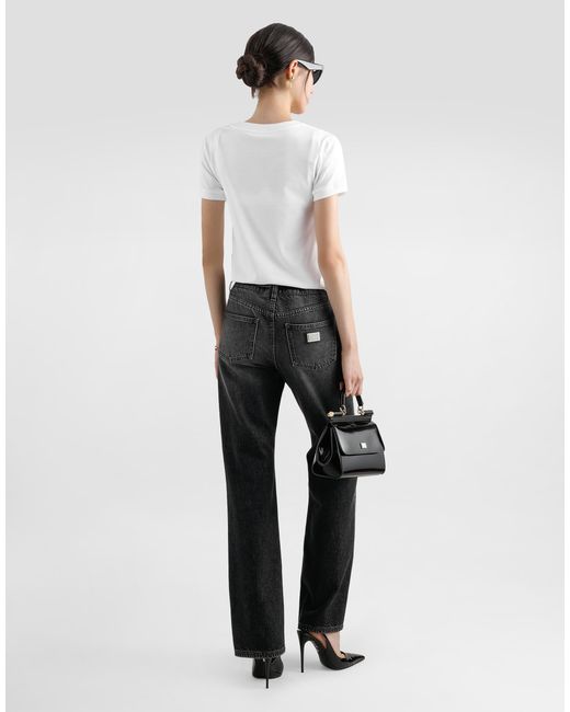 Dolce & Gabbana Gray Flared Denim Jeans