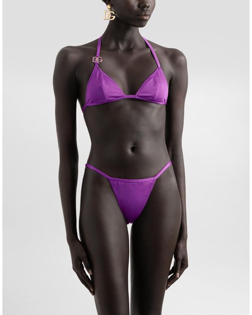 Set Bikini Reversibile di Dolce & Gabbana in Purple