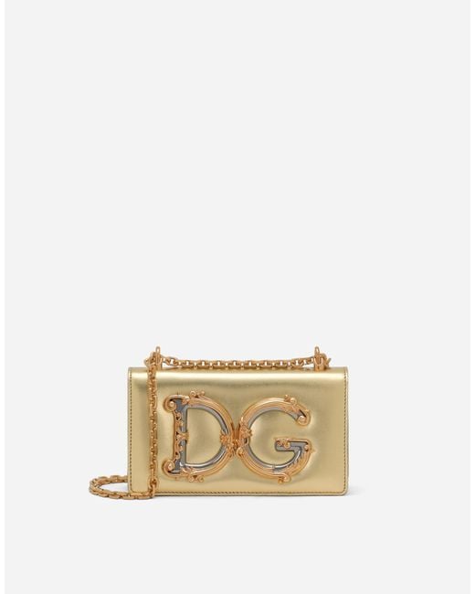Dolce & Gabbana Dg Girls フォーンバッグ モルドレナッパレザー Natural