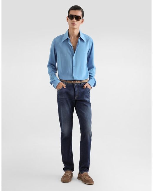 Dolce & Gabbana Blue Denim Trousers for men