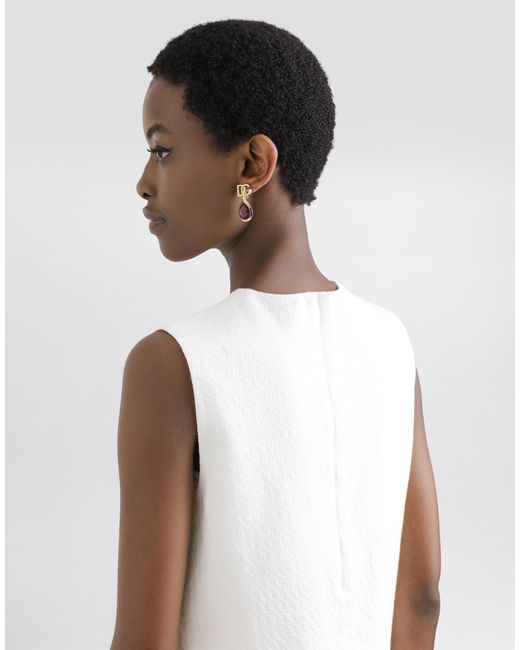 Dolce & Gabbana White Stretch Mat Top