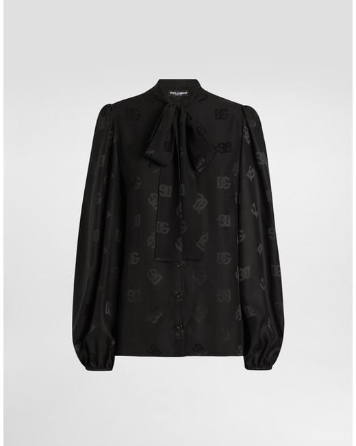 Dolce & Gabbana Dgロゴ シルクジャカード シャツ Black