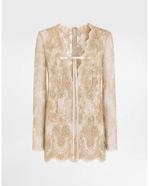 Dolce & Gabbana Natural Lace Dress