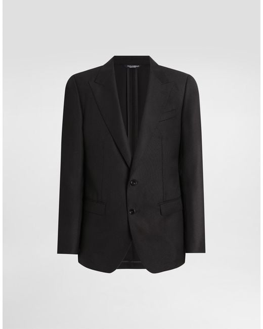 Dolce & Gabbana Black Single-Breasted Taormina Wool Jacket for men