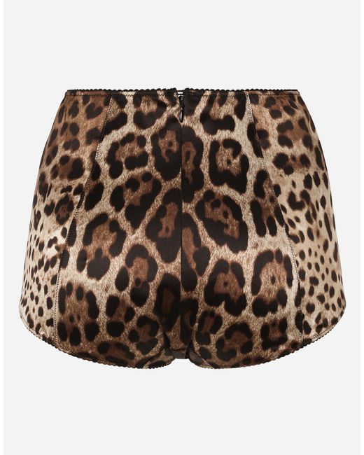 Dolce & Gabbana キュロット サテン レオパードプリント Brown