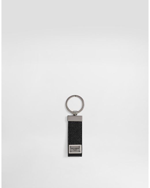 メンズ Dolce & Gabbana キーチェーン カーフスキン ロゴプレート White