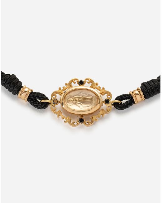 Dolce & Gabbana Blue Sicily Bracelet Fabric With A Pendant for men