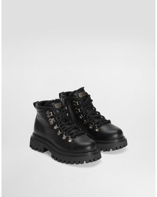 Dolce & Gabbana Black Calfskin Boots for men