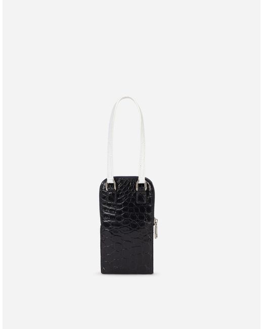 Dolce & Gabbana White Alligator Skin Cell Phone Case With Heat-Stamped Logo for men
