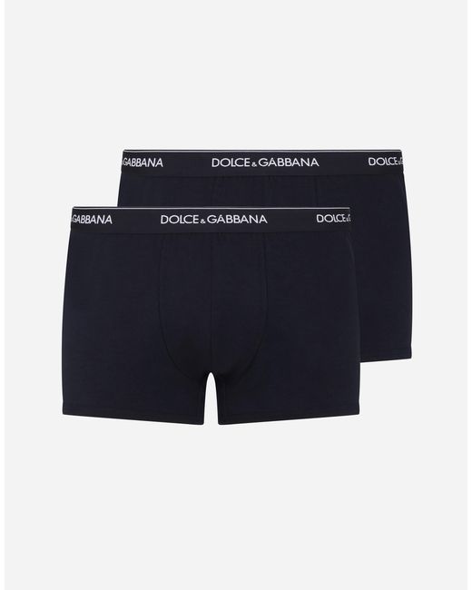 Dolce & Gabbana Blue Pack Of Two Logo Cotton-blend Jersey Boxer Briefs for men