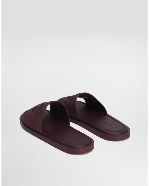Dolce & Gabbana Rubber Beachwear Slides in Purple für Herren