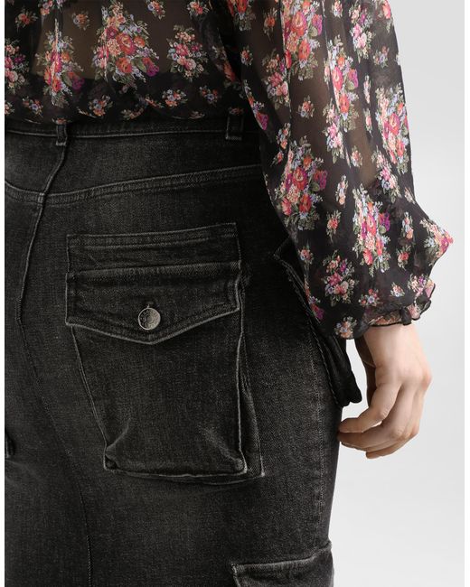 Dolce & Gabbana Black Denim Skirt