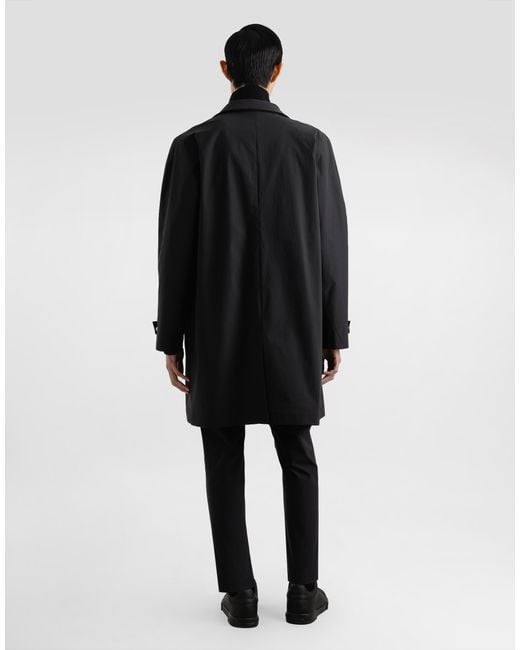 Dolce & Gabbana Black Nylon Canvas Single-Breasted Trench for men