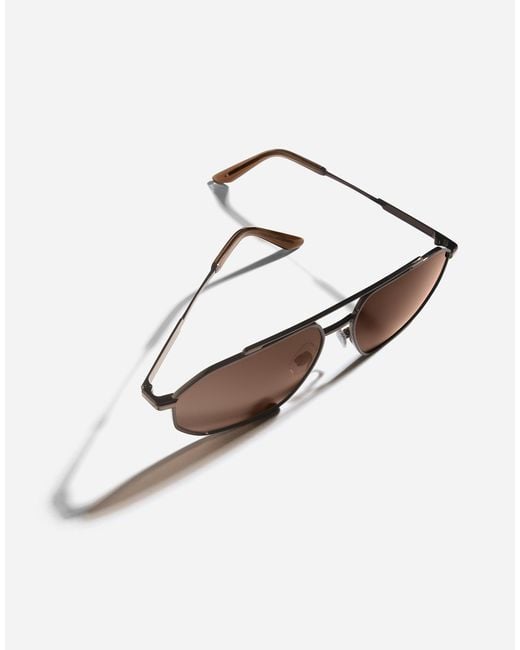 Dolce & Gabbana Brown Metal Classic Sunglasses for men