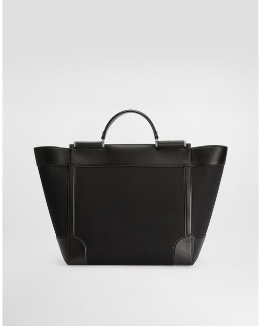 Dolce & Gabbana Black Logo-Lettering Tote Bag for men