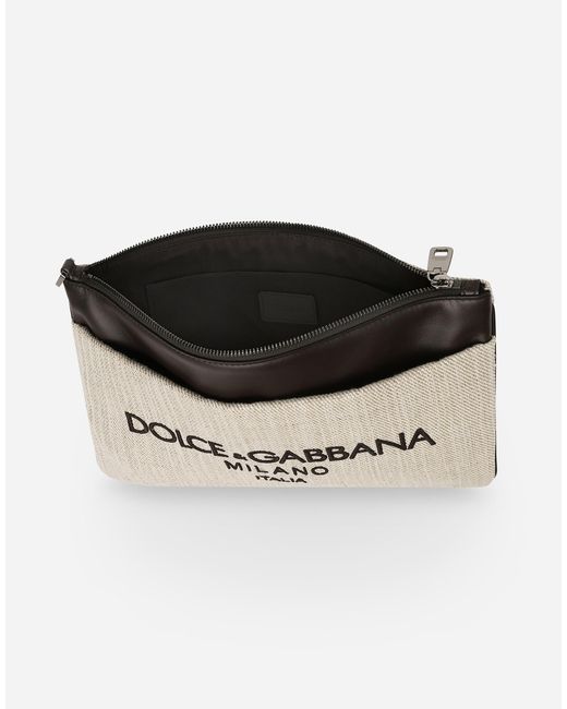 Dolce & Gabbana Natural Canvas Pouch for men