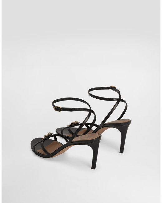Dolce & Gabbana White Devotion Calfskin Sandals