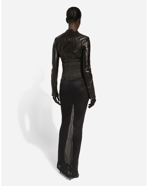 Dolce & Gabbana Black Short Leather Biker Jacket