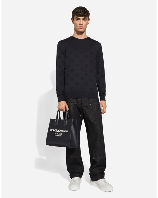 Dolce & Gabbana Black Small Nylon Shopper for men