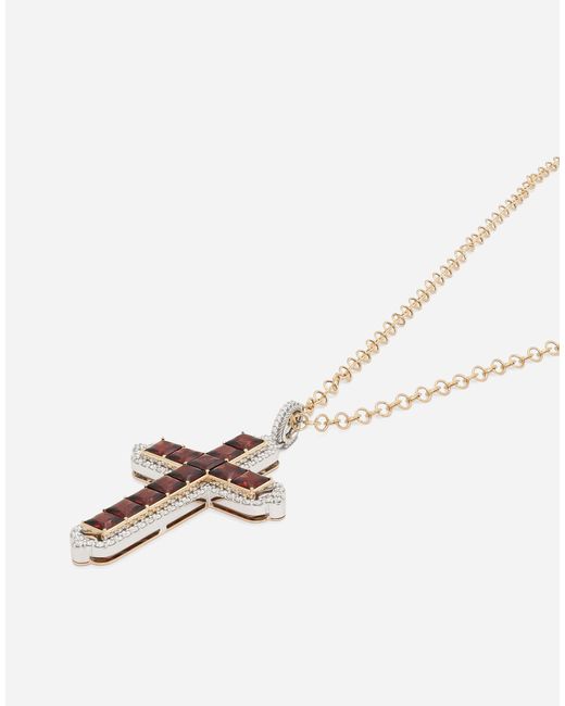 Dolce & Gabbana White 377 Pendente Croce G for men
