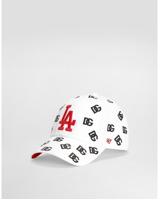 Dolce & Gabbana White X '47 Los Angeles Dodgers Logo-Print Baseball Cap for men