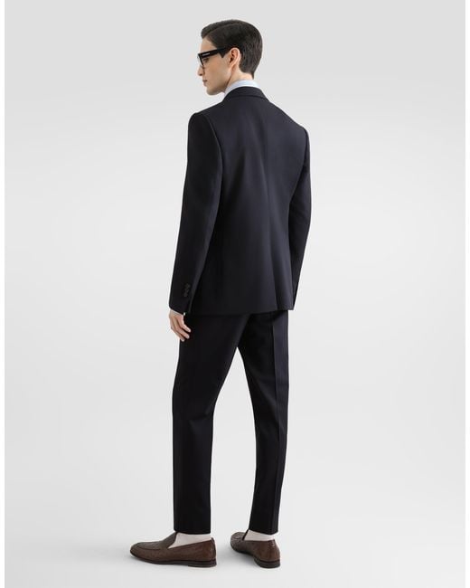 Dolce & Gabbana Blue Single-Breasted Martini Light Wool Gabardine Suit for men