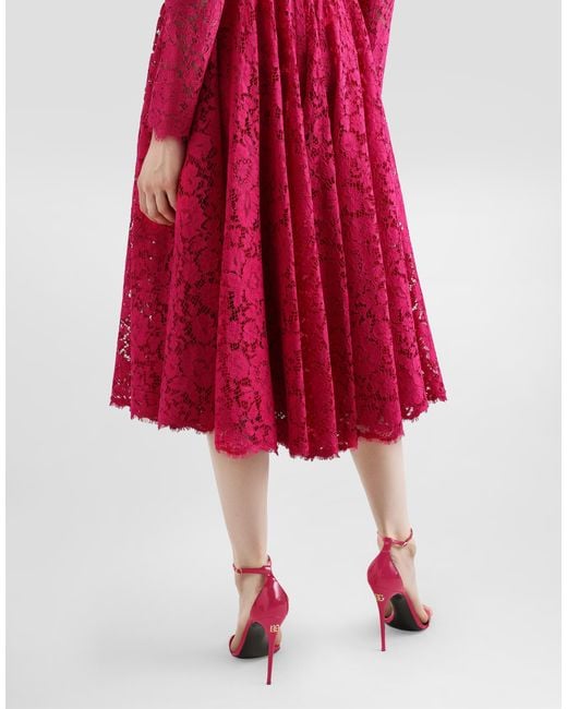 Dolce & Gabbana Pink Calf-Length Circle-Skirt Dress