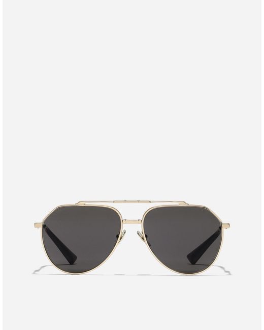 Dolce & Gabbana Gray Stefano Pilot-Frame Sunglasses for men
