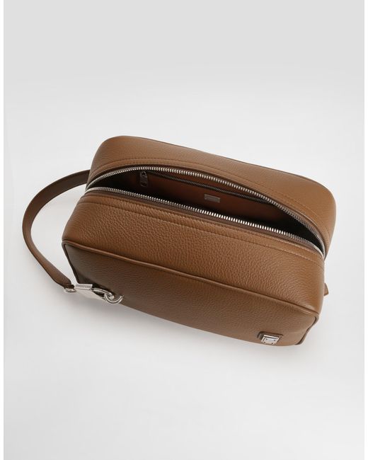 Dolce & Gabbana Lock Calfskin Handbag in Brown für Herren