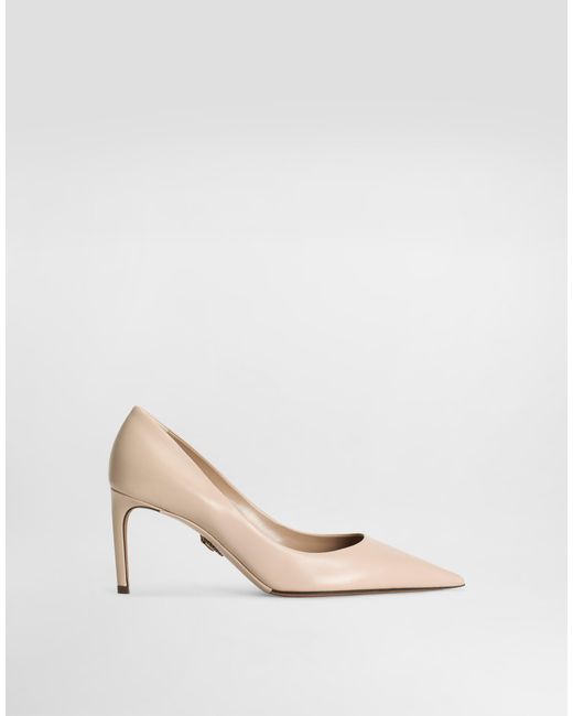 Dolce & Gabbana Natural 80Mm Pointed-Toe Leather Pumps