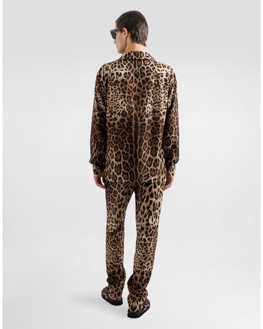 Dolce & Gabbana Natural Silk Pajama Pants for men