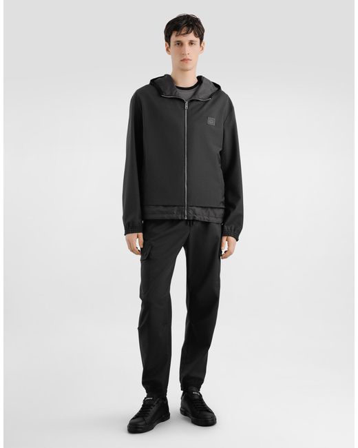 Giacca Con Cappuccio E Zip di Dolce & Gabbana in Black da Uomo