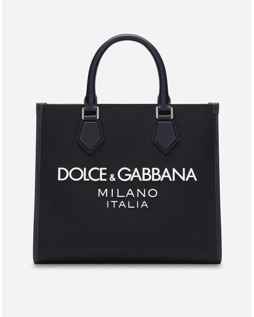 Dolce & Gabbana Black Small Nylon Shopper for men