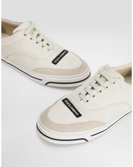 Dolce & Gabbana Natural Dg Sailing Linen Sneakers for men