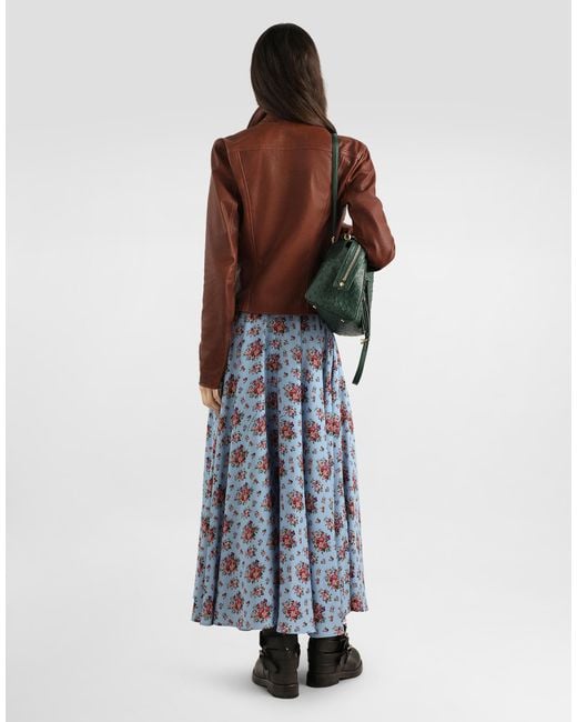 Dolce & Gabbana Brown Vegetable Nappa Leather Jacket