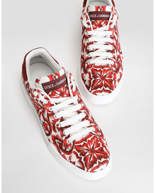 Dolce & Gabbana Red Sneaker Bassa for men