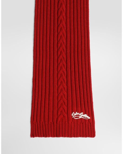 Dolce & Gabbana Red Knit Scarf