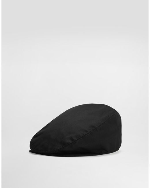 Dolce & Gabbana Black Gabardine Flat Cap for men