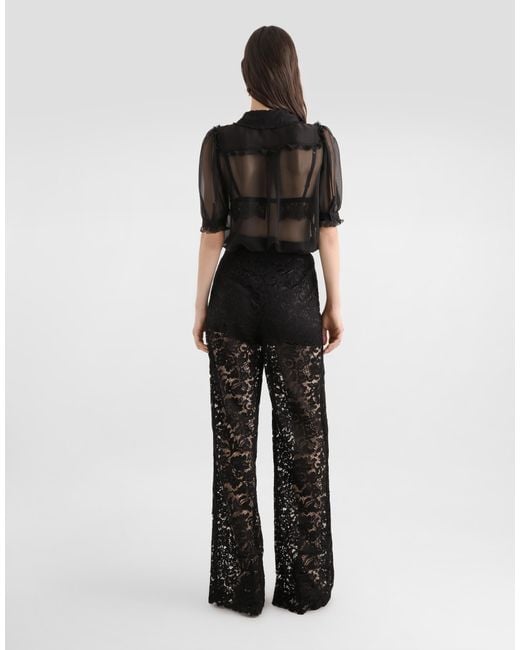 Dolce & Gabbana Black Chiffon Shirt