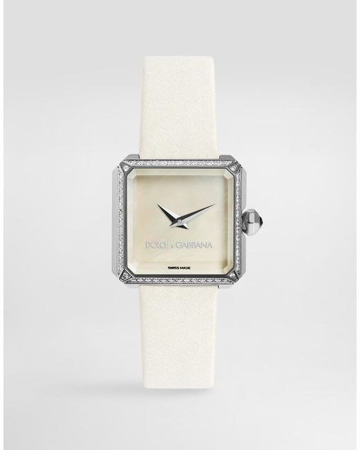 Dolce & Gabbana White Sofia Steel Watch With Diamonds