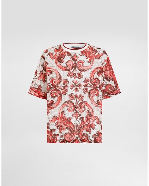 Dolce & Gabbana Red T-Shirt M/Corta Giro for men