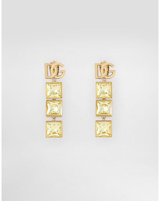 Dolce & Gabbana Dgロゴ＆ラインストーン ドロップイヤリング Metallic