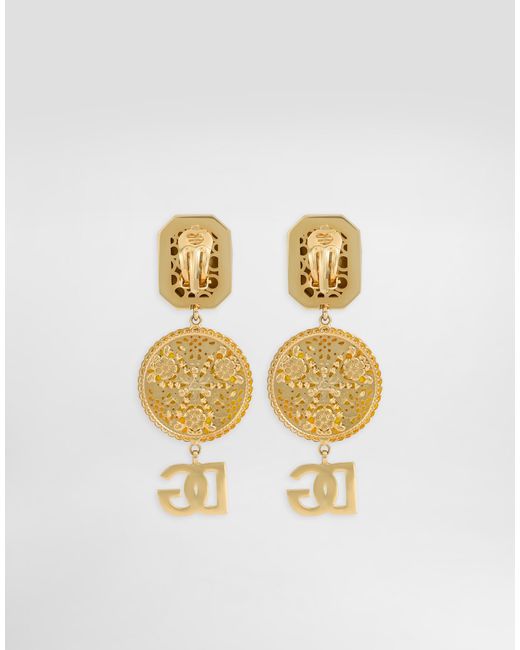 Dolce & Gabbana White Clip Earrings