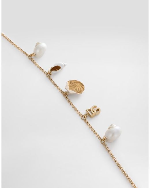 Dolce & Gabbana Metallic Shell Charm Necklace