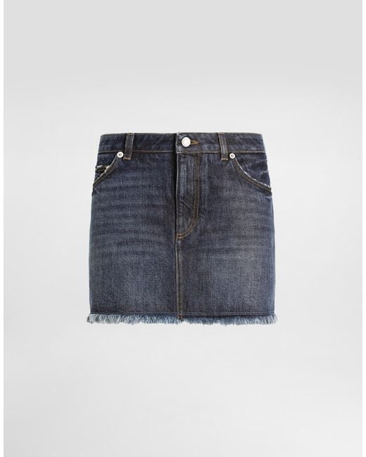 Dolce & Gabbana Blue Denim Miniskirt