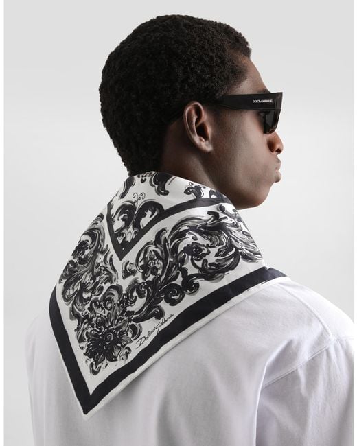Dolce & Gabbana White Scarf Detail Cotton T-Shirt for men